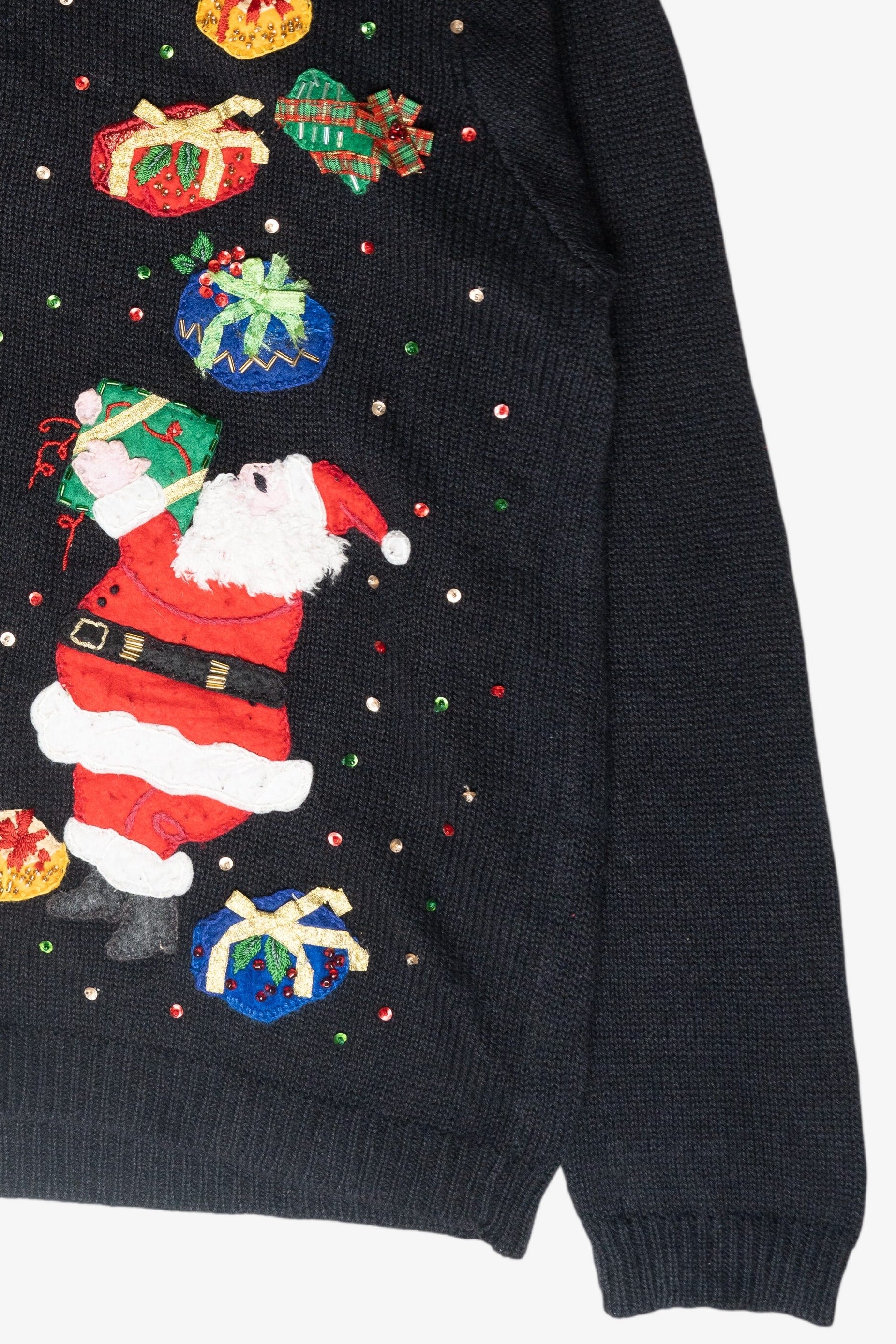 Christmas Presents Sequin Collar Vintage Ugly Cardigan (2000s)