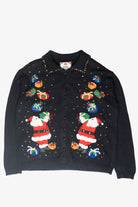 Christmas Presents Sequin Collar Vintage Ugly Cardigan (2000s)