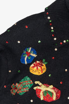 Christmas Presents Sequin Collar Vintage Ugly Cardigan (2000s)