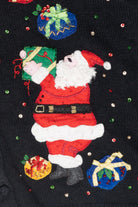 Christmas Presents Sequin Collar Vintage Ugly Cardigan (2000s)