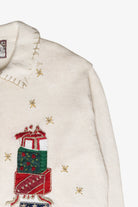 Bear Gifts Stitched Collar Ugly Christmas Cardigan Vintage (2000s)