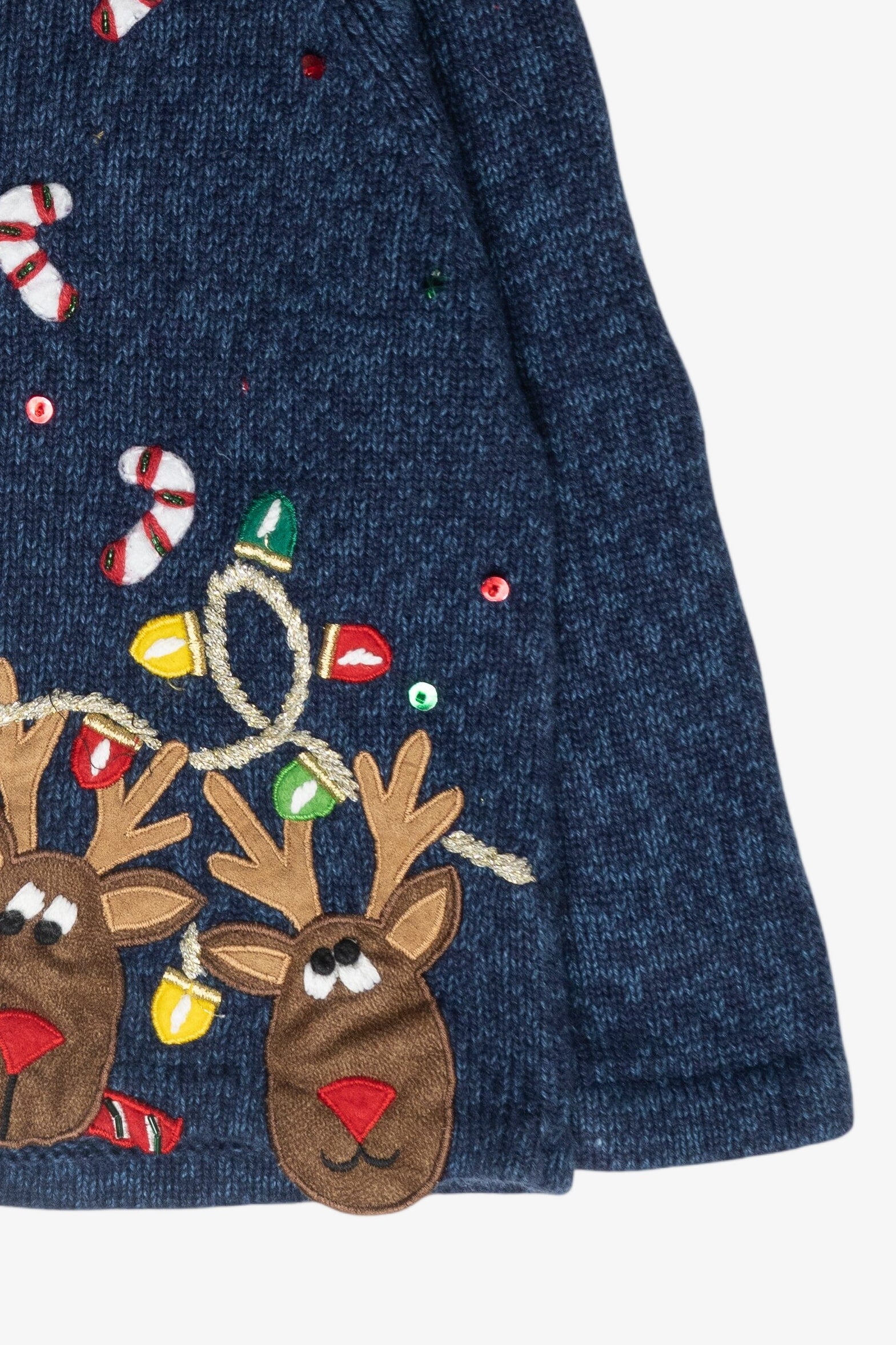 Kids Size Reindeer Vintage Ugly Christmas Cardigan (2000s)