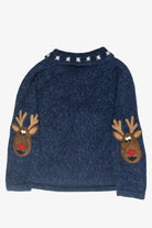 Kids Size Reindeer Vintage Ugly Christmas Cardigan (2000s)