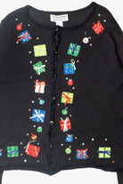 Falling Presents Vintage Ugly Christmas Cardigan (2000s)