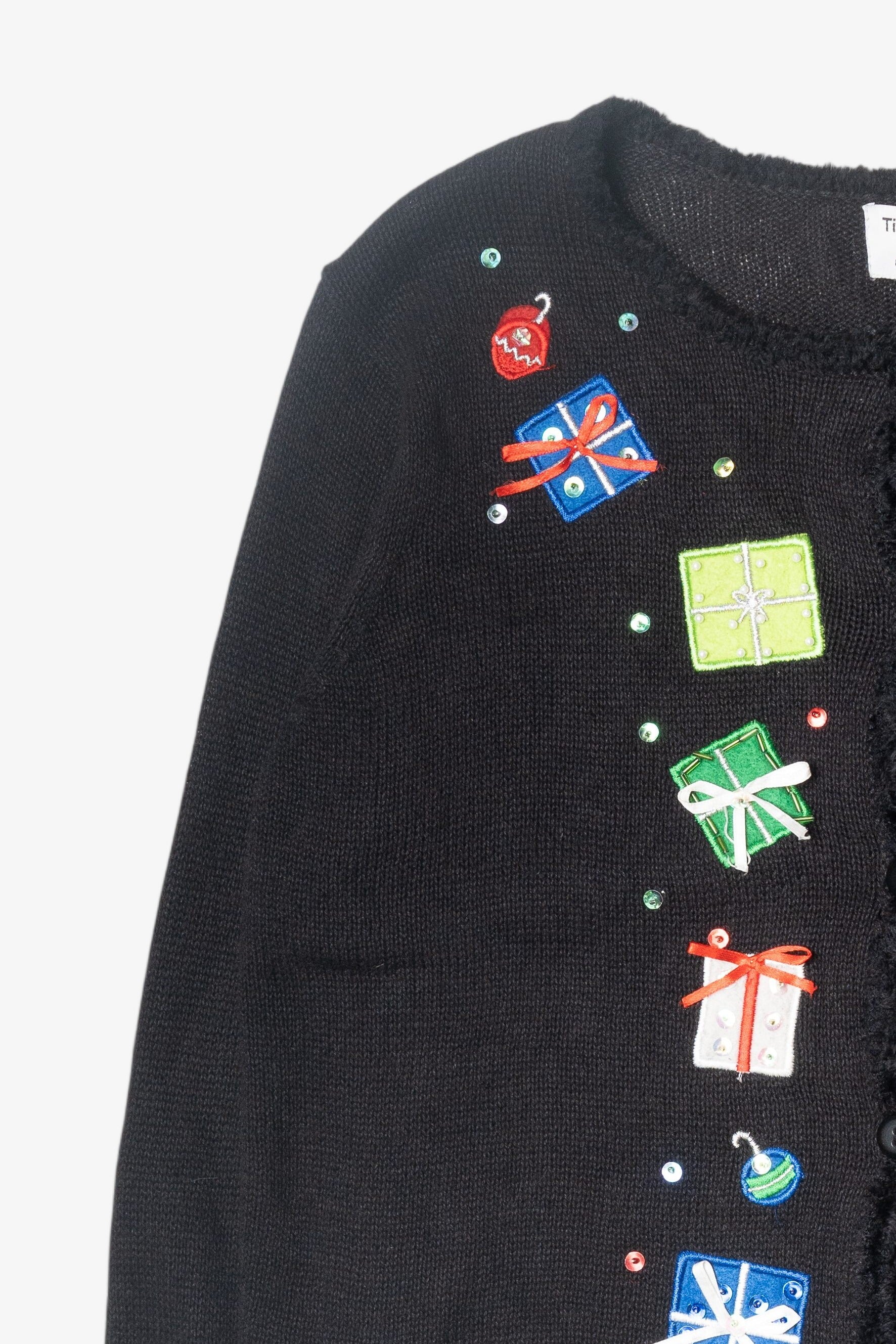 Falling Presents Vintage Ugly Christmas Cardigan (2000s)