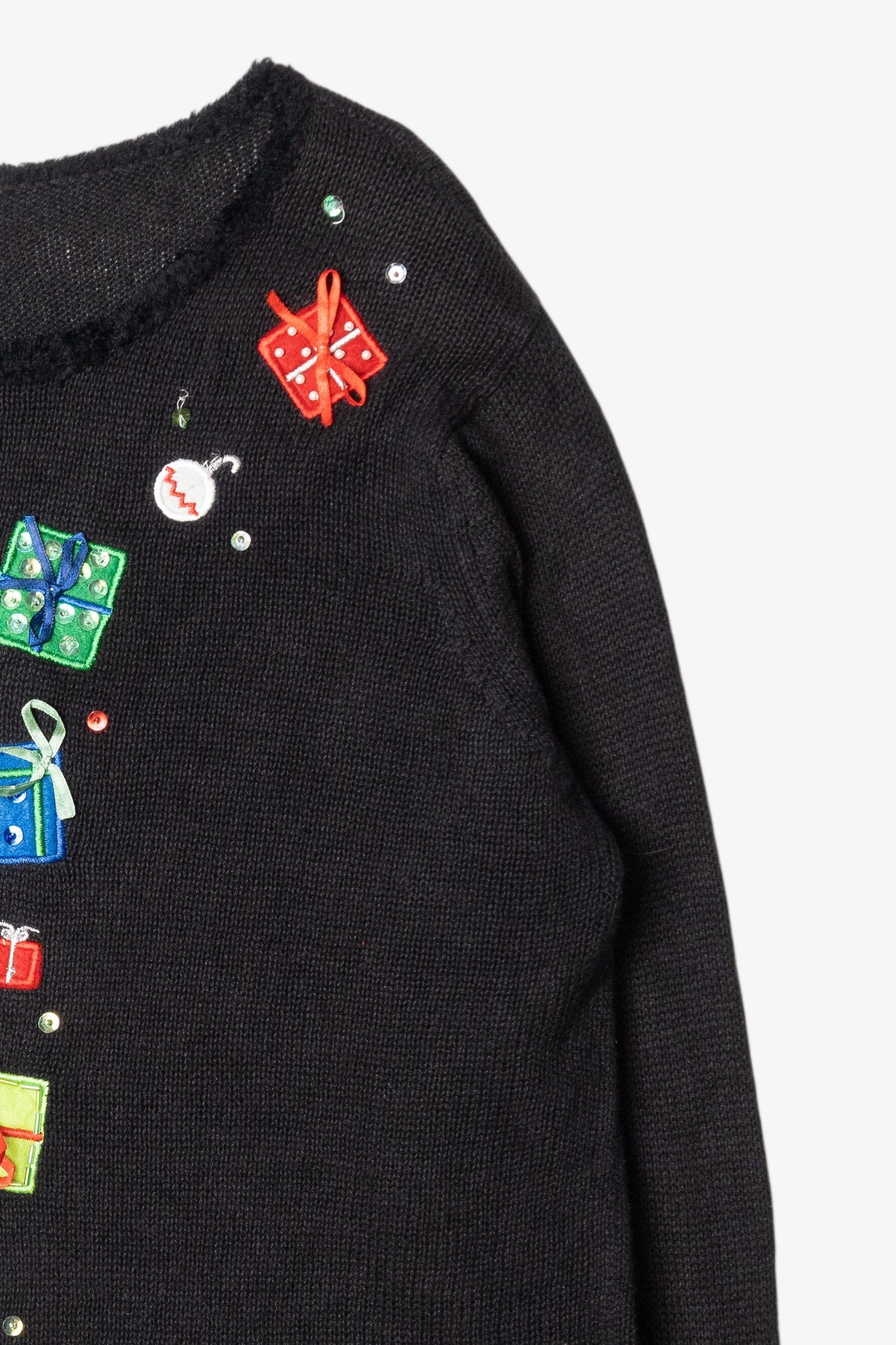 Falling Presents Vintage Ugly Christmas Cardigan (2000s)