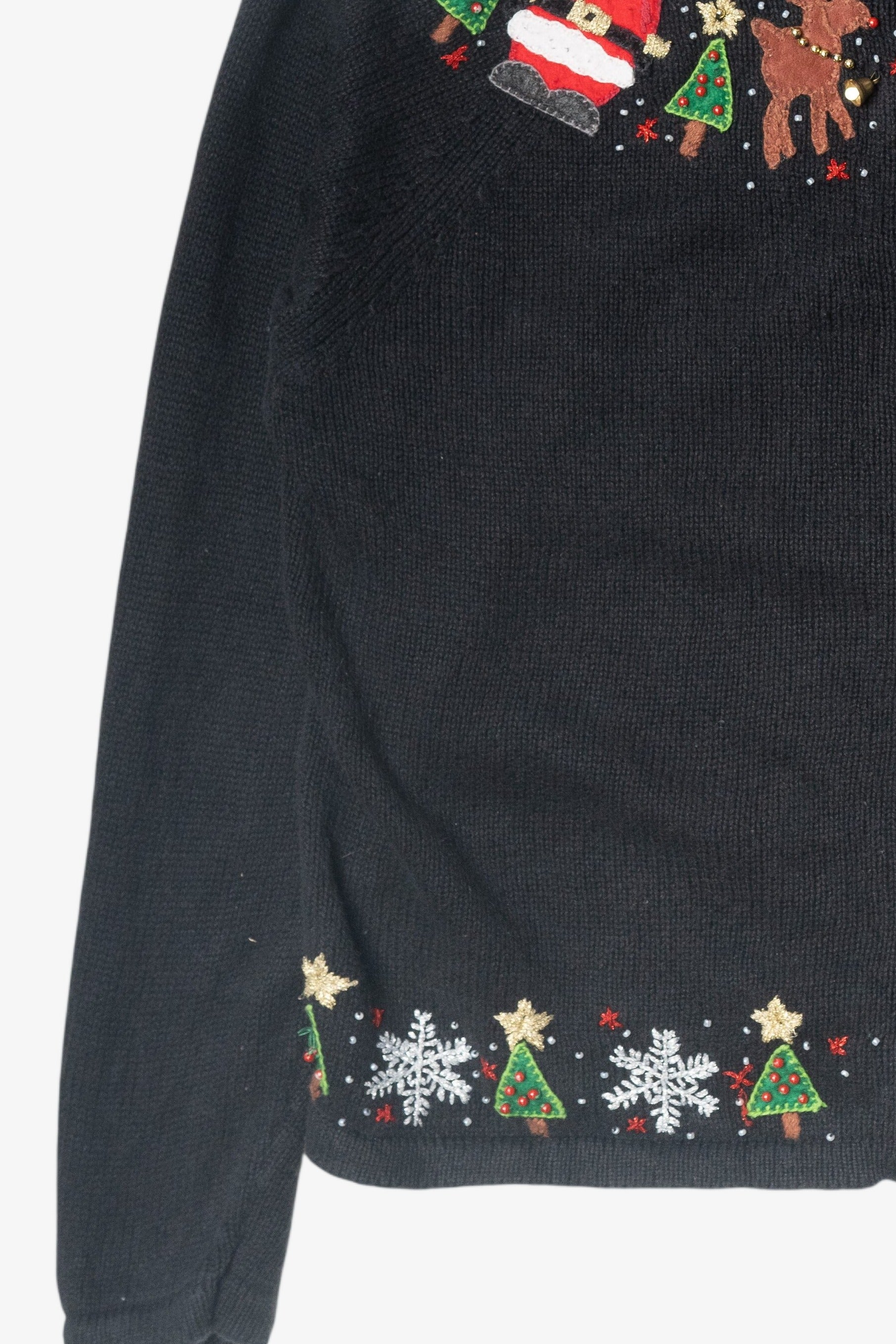 Vintage Petite Size Tree Zip Ugly Christmas Cardigan (2010s)