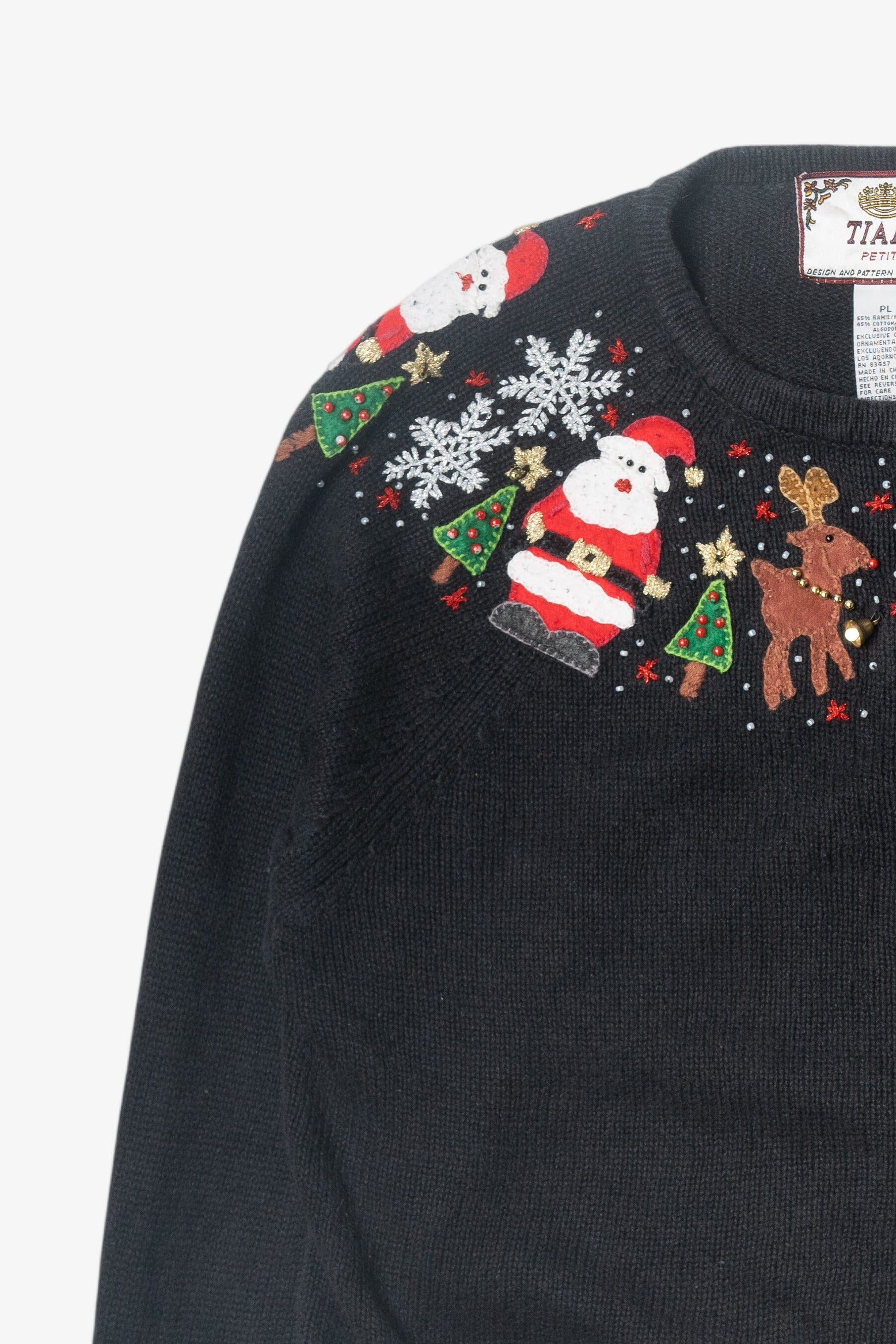 Vintage Petite Size Tree Zip Ugly Christmas Cardigan (2010s)