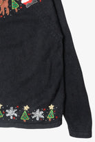 Vintage Petite Size Tree Zip Ugly Christmas Cardigan (2010s)