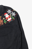 Vintage Petite Size Tree Zip Ugly Christmas Cardigan (2010s)