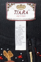 Vintage Petite Size Tree Zip Ugly Christmas Cardigan (2010s)