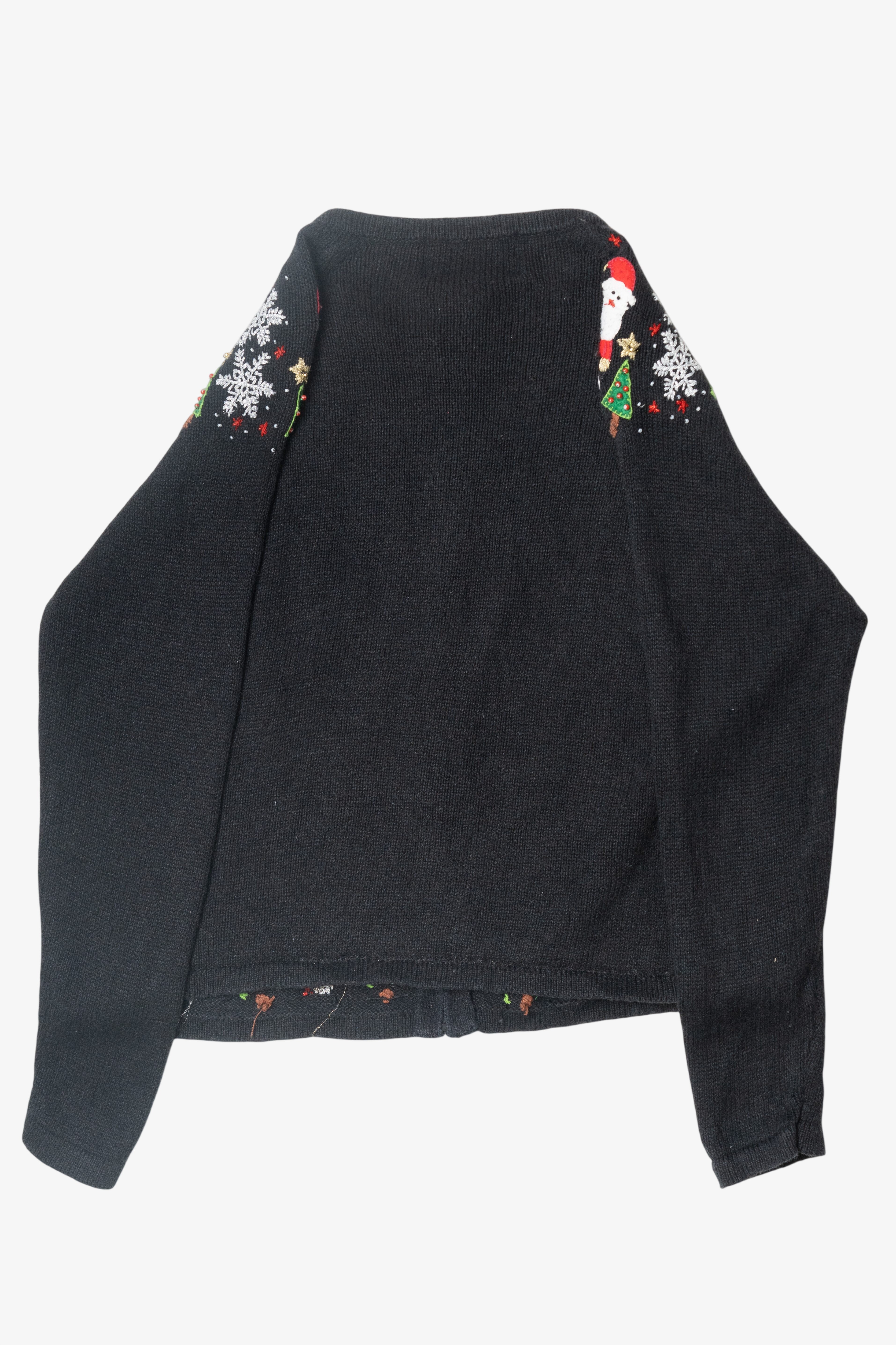 Vintage Petite Size Tree Zip Ugly Christmas Cardigan (2010s)