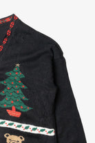 Vintage Holly Stripe Button Ugly Christmas Cardigan (1980s)