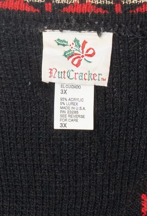 Vintage Holly Stripe Button Ugly Christmas Cardigan (1980s)