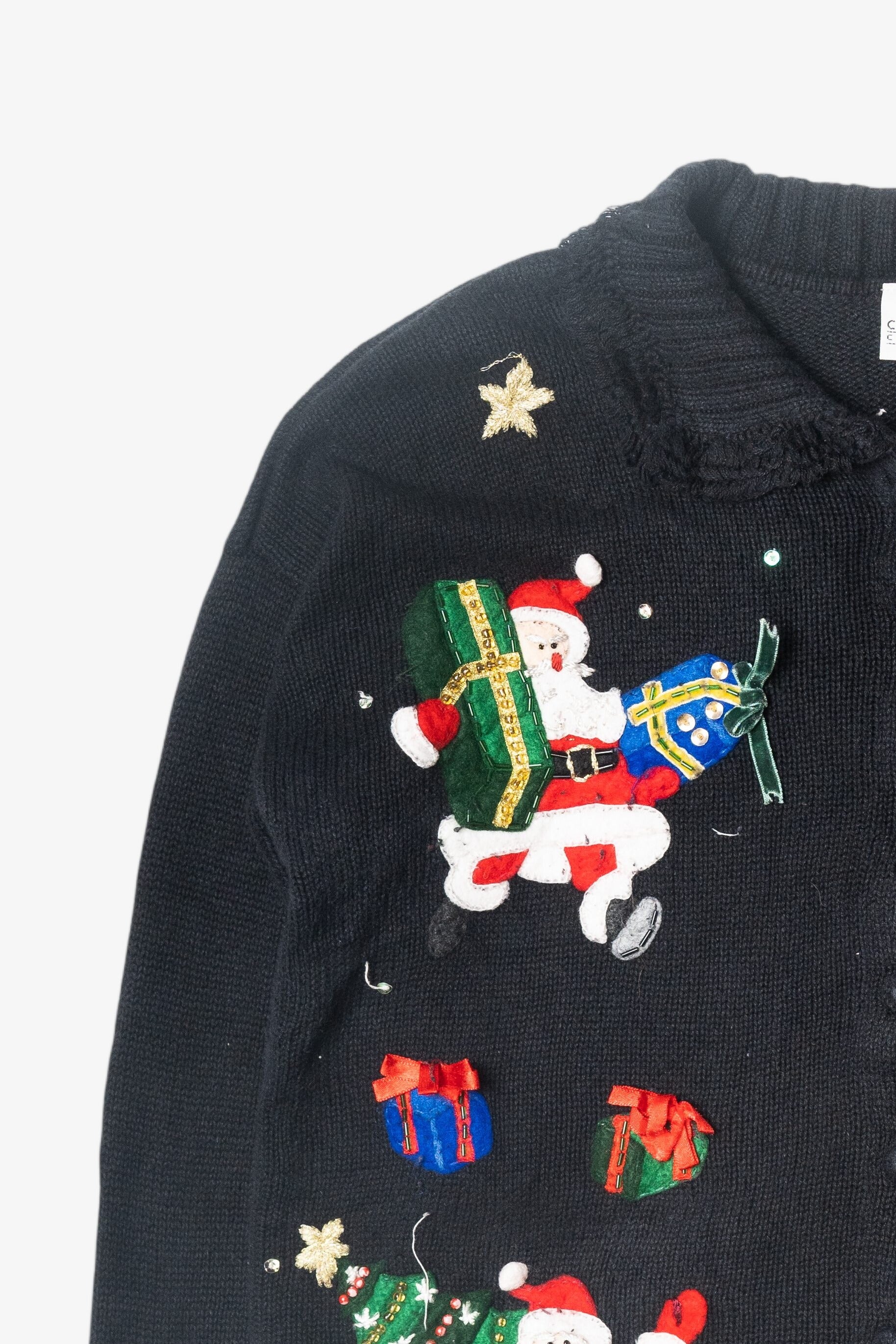 Vintage Jolly Santas Ugly Christmas Cardigan (2000s)