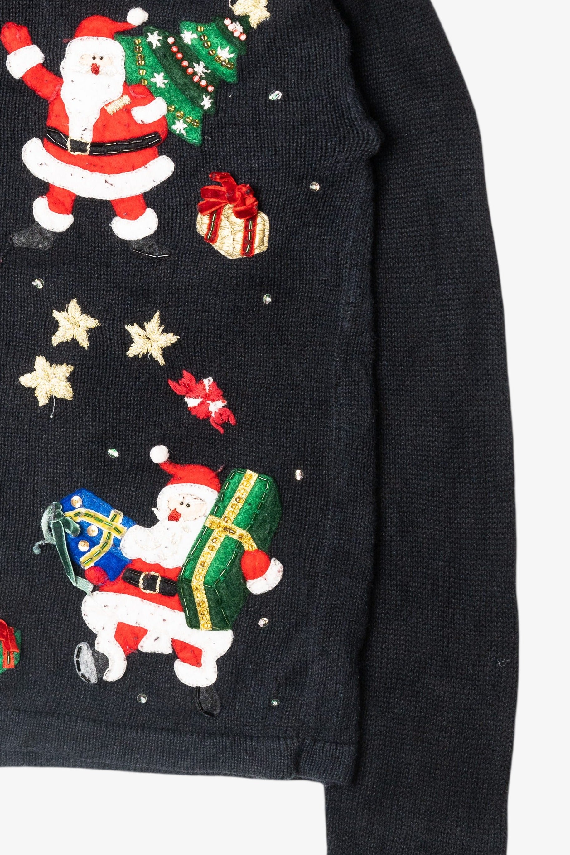 Vintage Jolly Santas Ugly Christmas Cardigan (2000s)