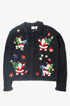 Vintage Jolly Santas Ugly Christmas Cardigan (2000s)