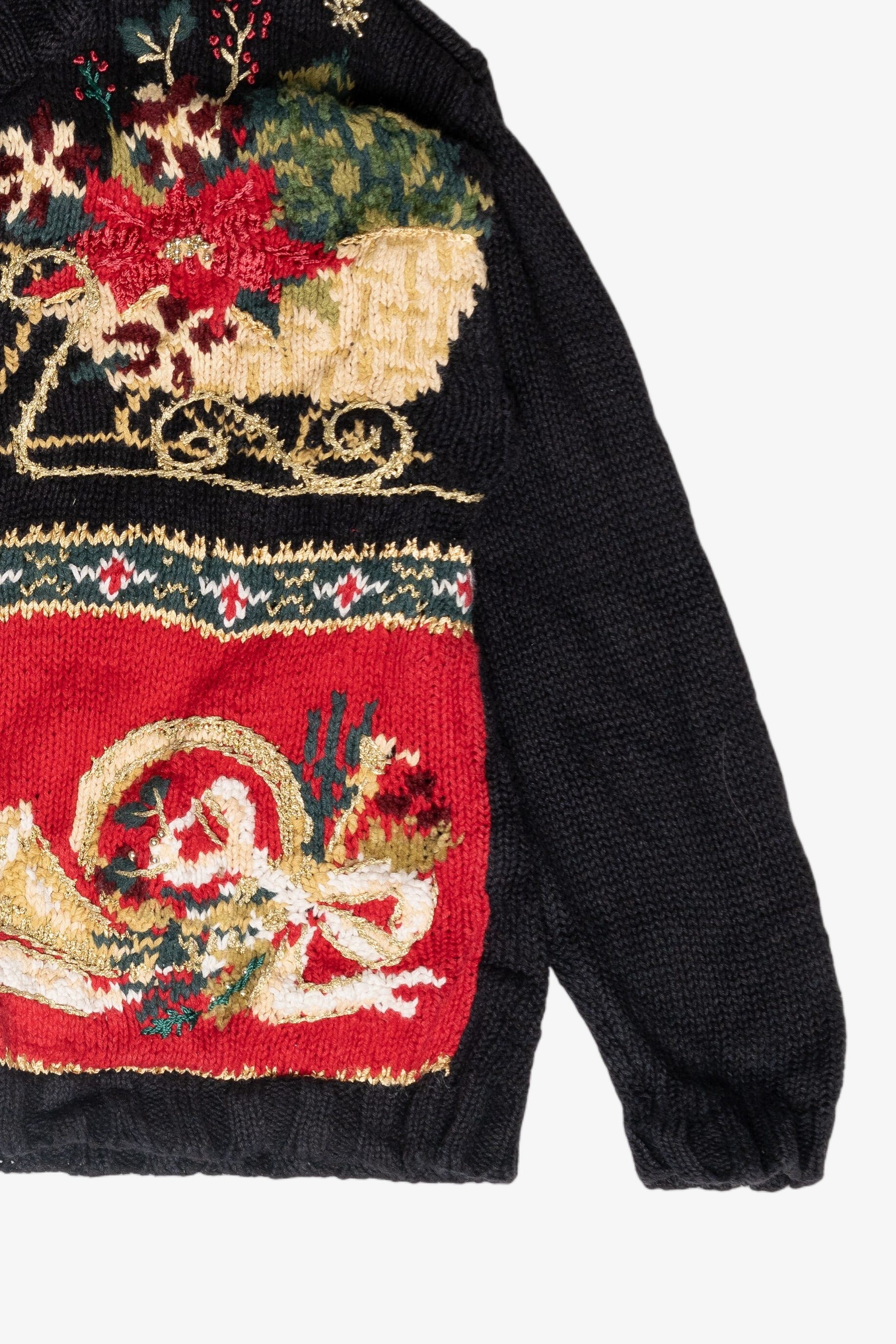 Petite Size Holly Vintage Ugly Christmas Sweater (1990s)