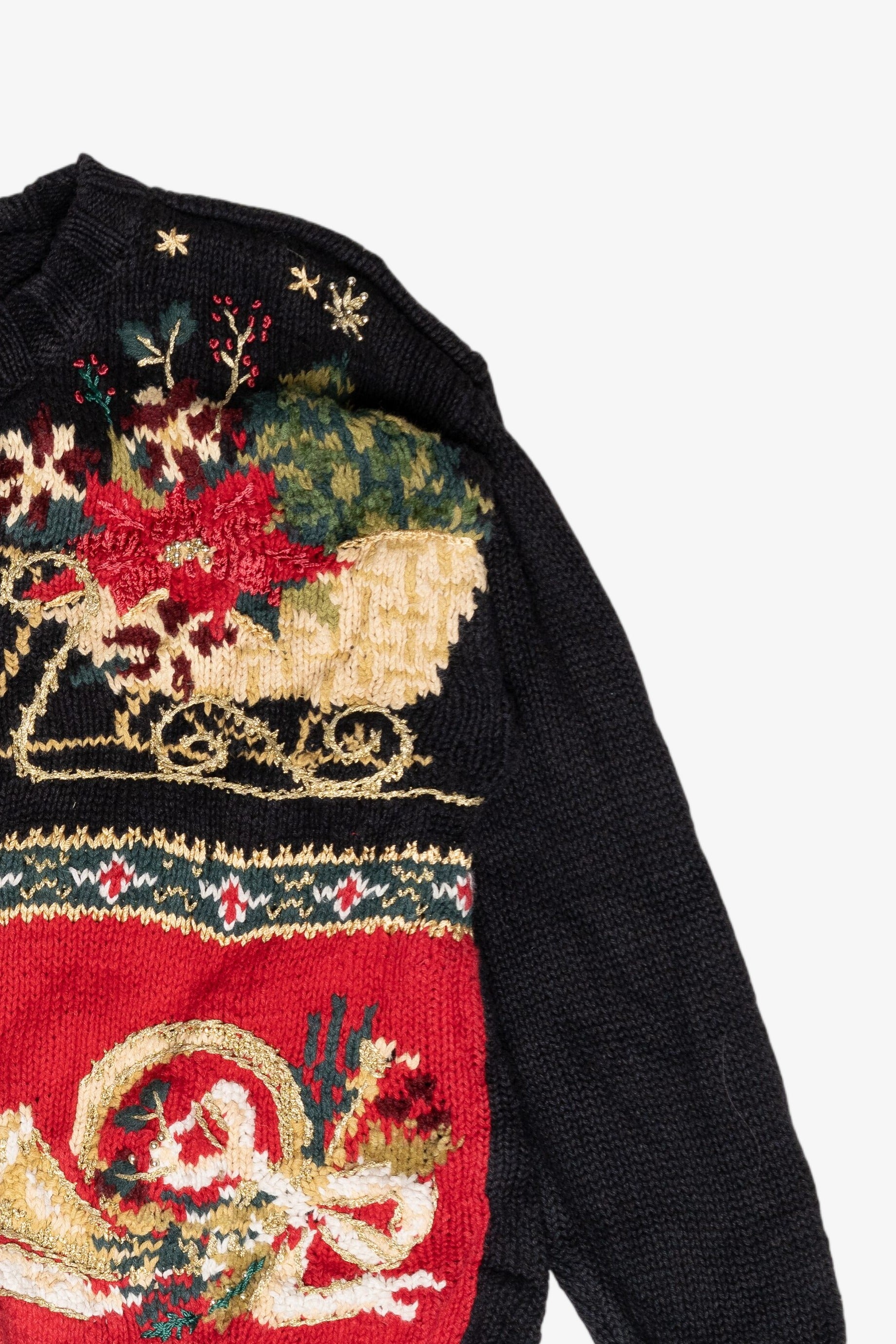 Petite Size Holly Vintage Ugly Christmas Sweater (1990s)