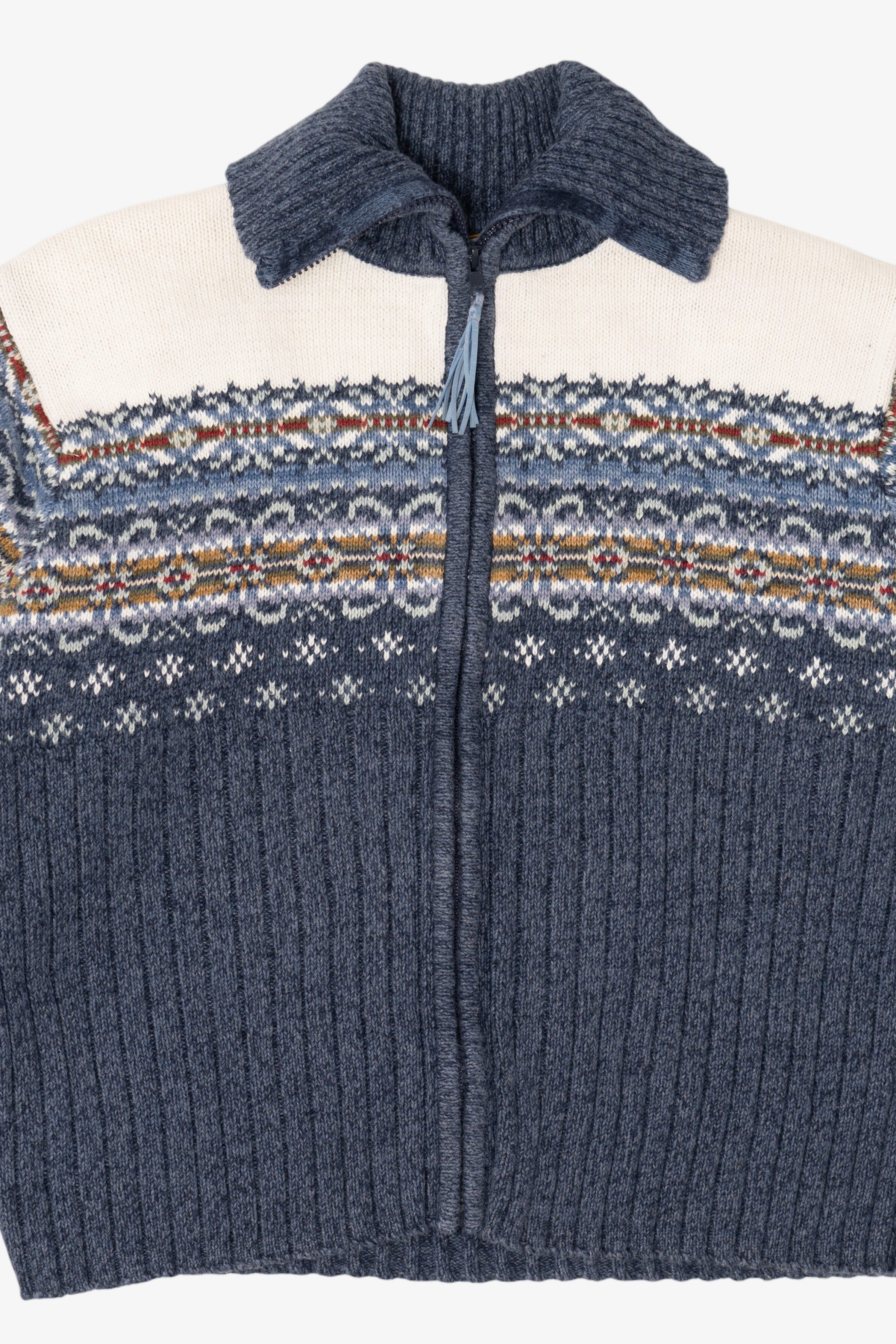 Vintage Blue Heirloom Collectibles Snowflakes Ugly Christmas Fair Isle Cardigan (2000s)