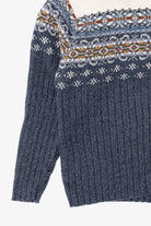 Vintage Blue Heirloom Collectibles Snowflakes Ugly Christmas Fair Isle Cardigan (2000s)