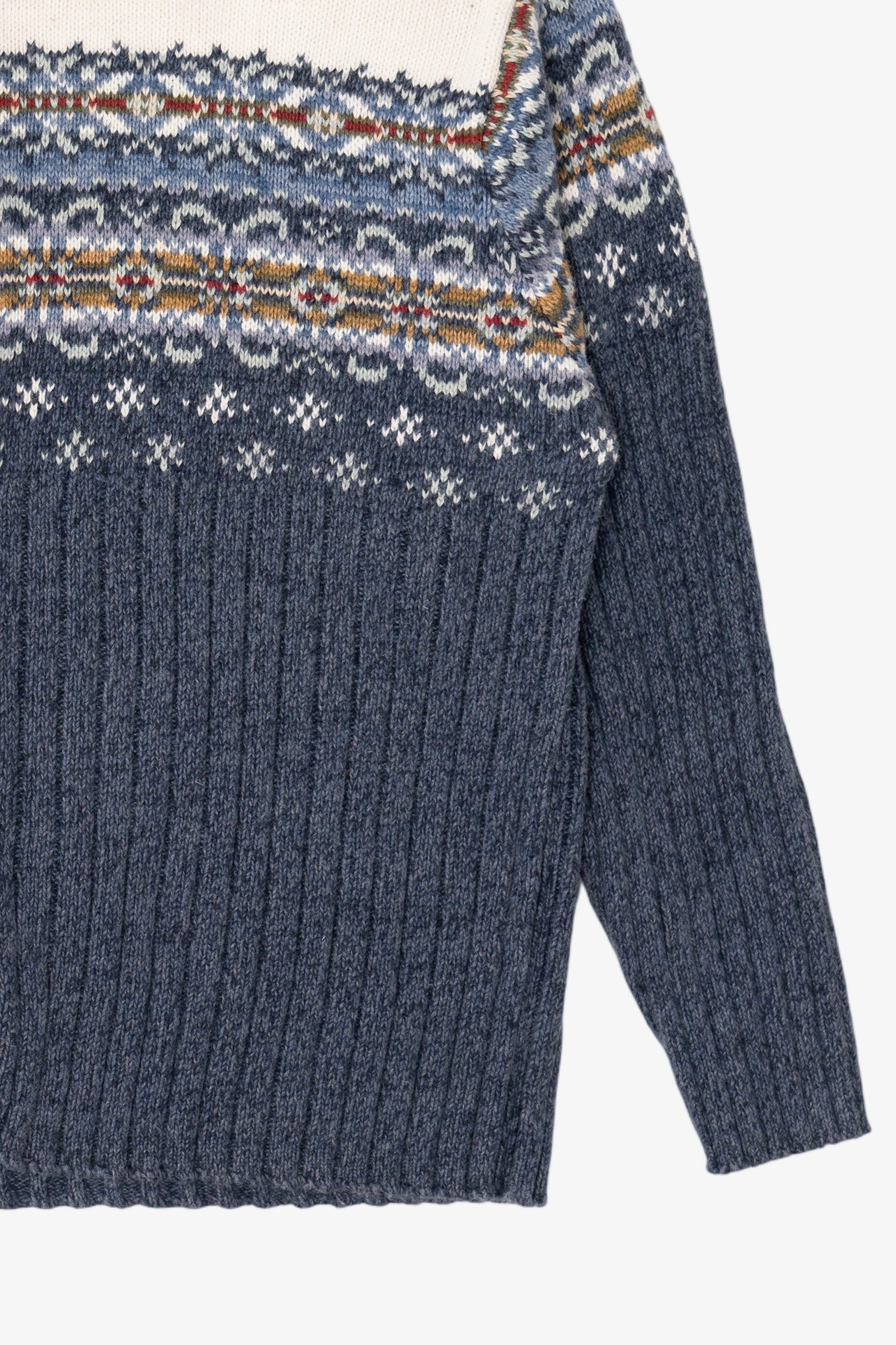 Vintage Blue Heirloom Collectibles Snowflakes Ugly Christmas Fair Isle Cardigan (2000s)