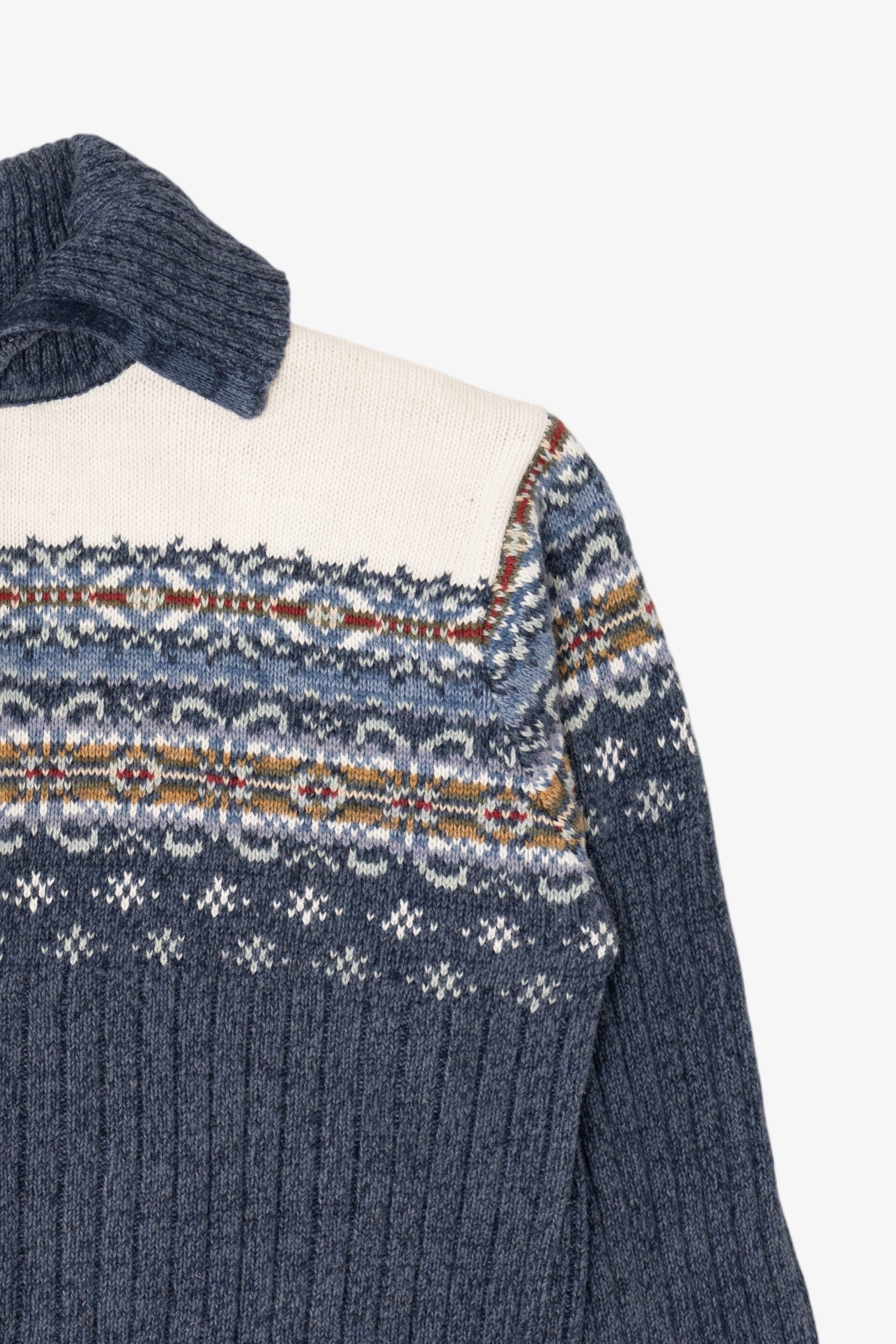 Vintage Blue Heirloom Collectibles Snowflakes Ugly Christmas Fair Isle Cardigan (2000s)