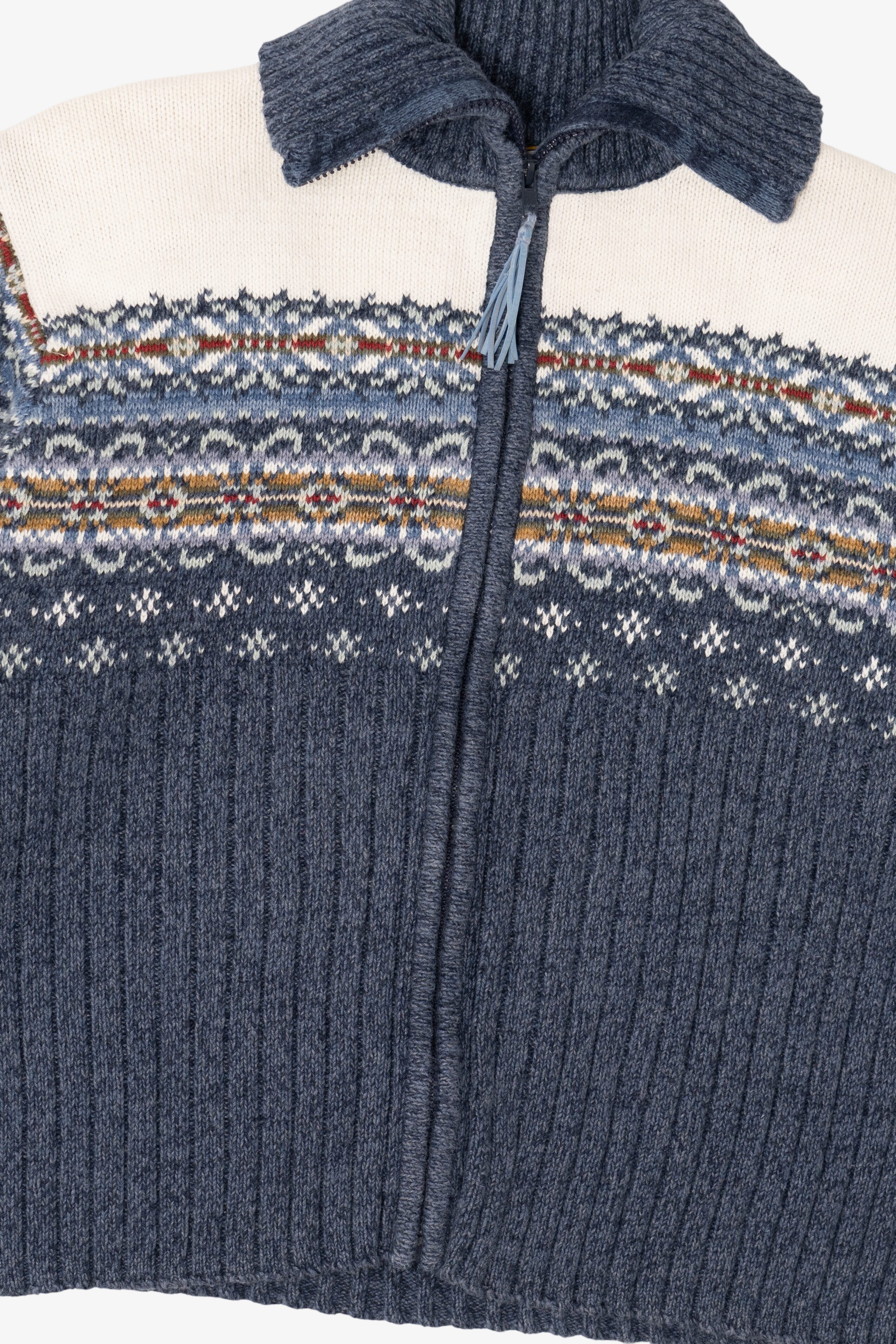 Vintage Blue Heirloom Collectibles Snowflakes Ugly Christmas Fair Isle Cardigan (2000s)