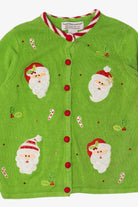 Vintage Green Tiara International Santa Ugly Christmas Cardigan (2000s)