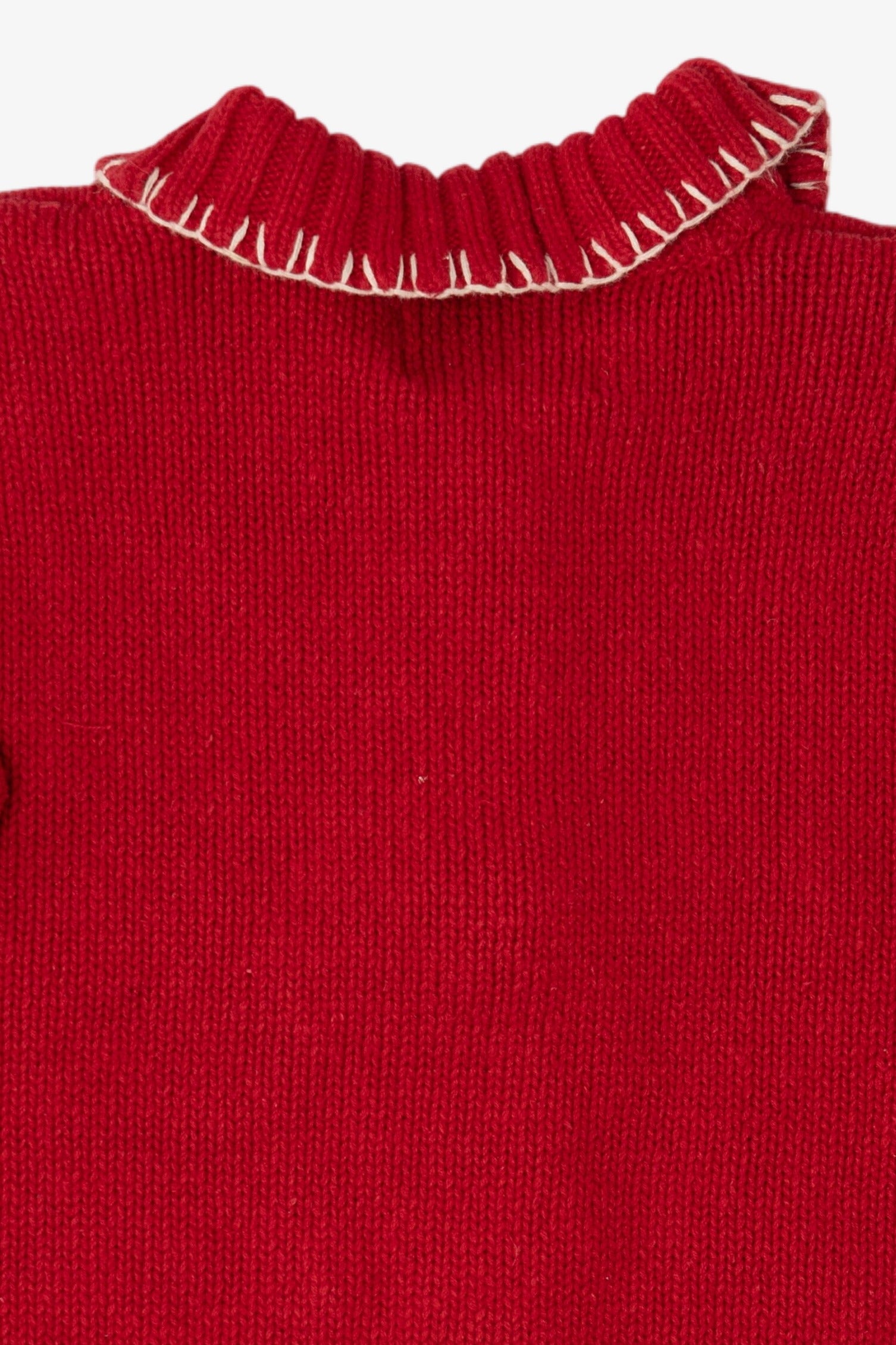 Vintage Red Tiara Snowmen Skiing Ugly Christmas Cardigan (1990s)