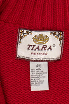 Vintage Red Tiara Snowmen Skiing Ugly Christmas Cardigan (1990s)