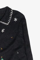 Snowmen Village Vintage Ugly Christmas Cardigan (1990s)