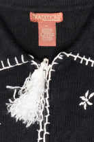 Snowmen Village Vintage Ugly Christmas Cardigan (1990s)