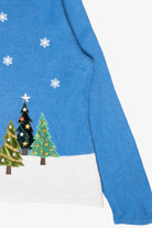 Trees Petite Size Vintage Ugly Christmas Cardigan (1990s)