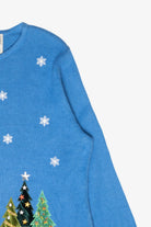 Trees Petite Size Vintage Ugly Christmas Cardigan (1990s)