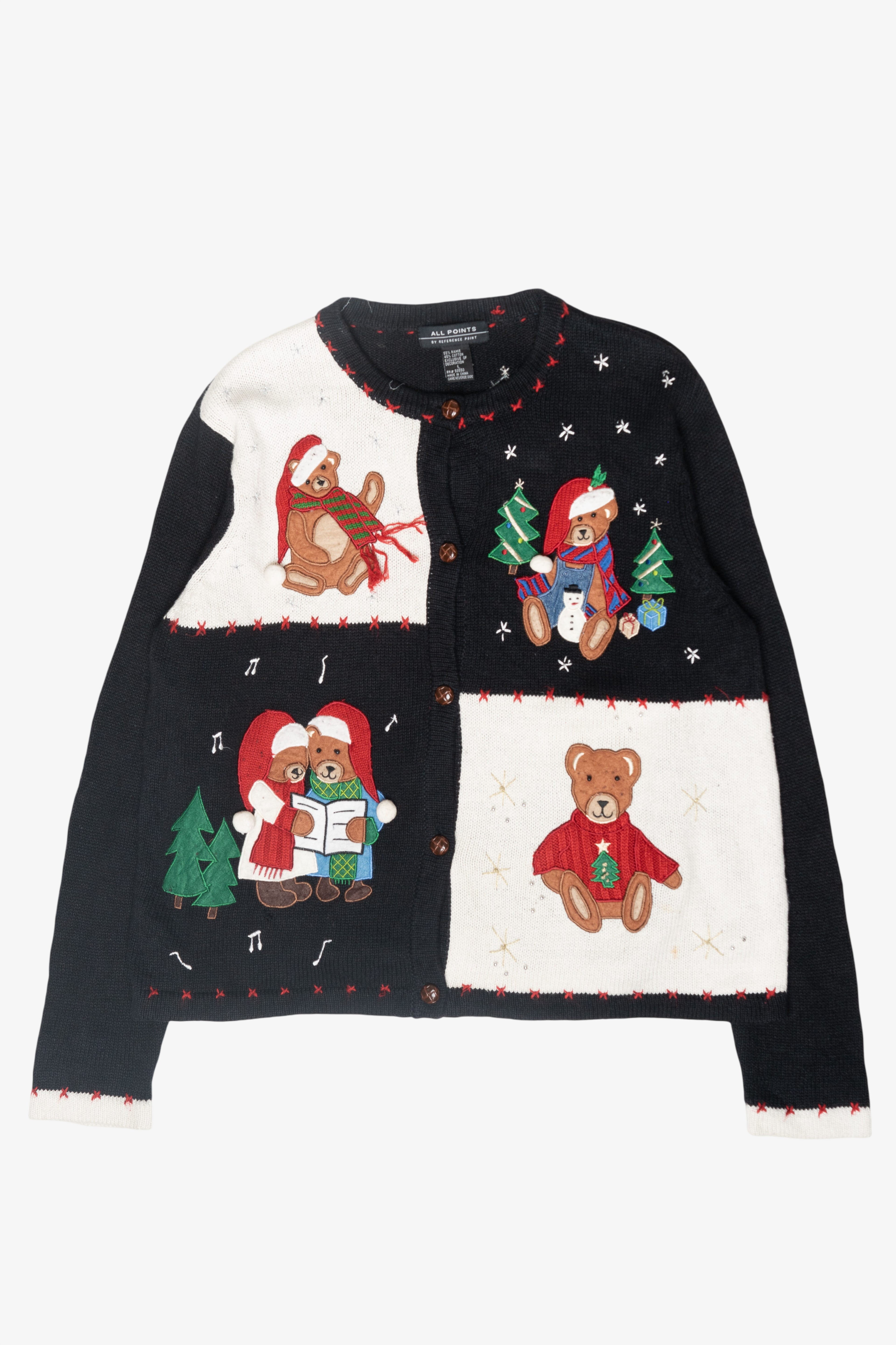 Bears Vintage Ugly Christmas Cardigan (2000s)