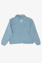 Vintage Light Blue Reference Point Ice Skating Ugly Christmas Cardigan (1990s)