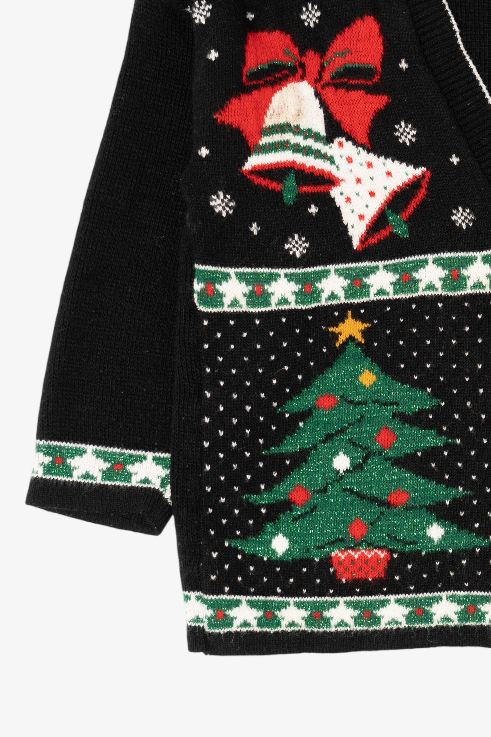 Vintage Black Unknown Ugly Christmas Cardigan (1980s)