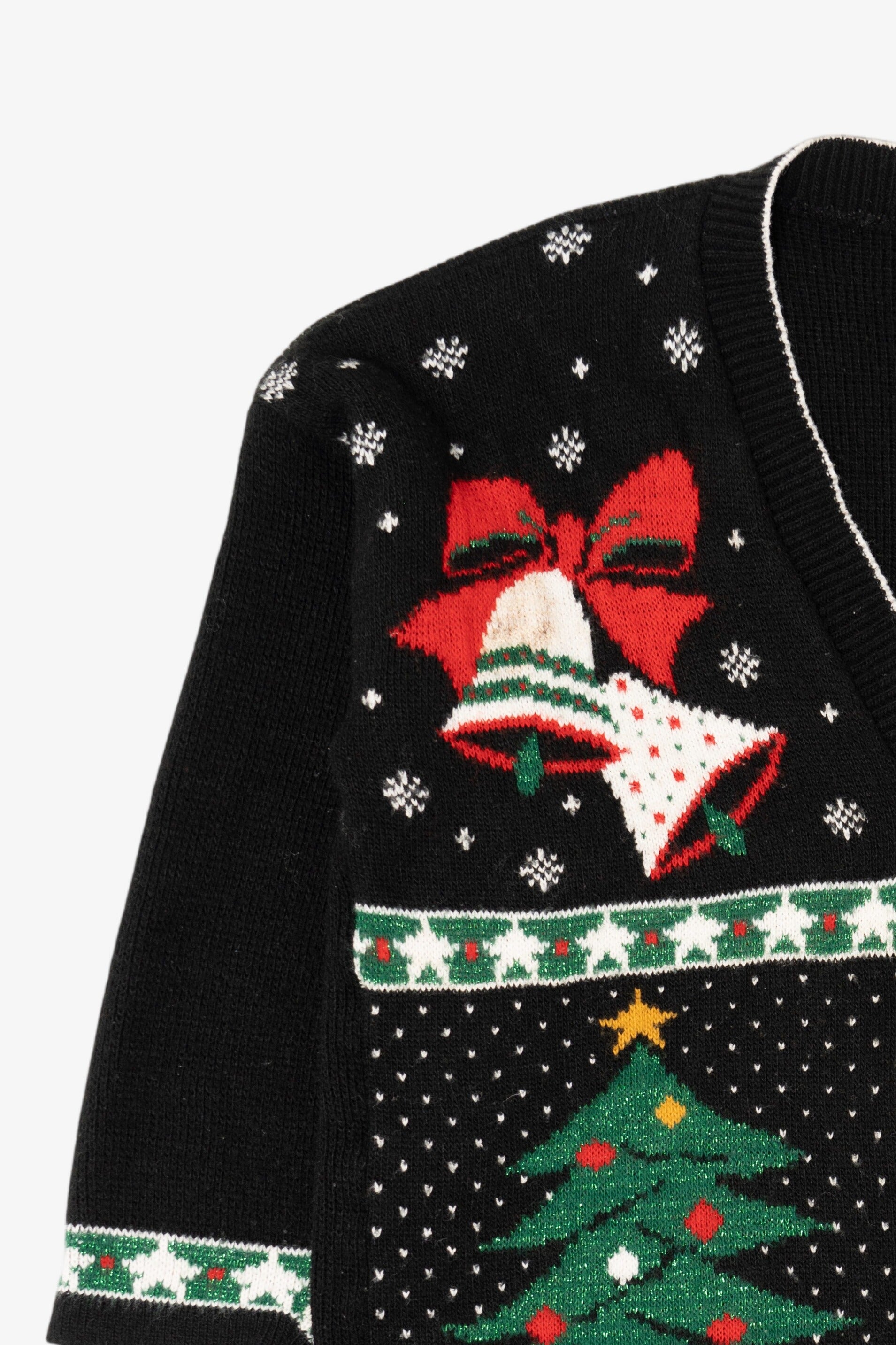 Vintage Black Unknown Ugly Christmas Cardigan (1980s)