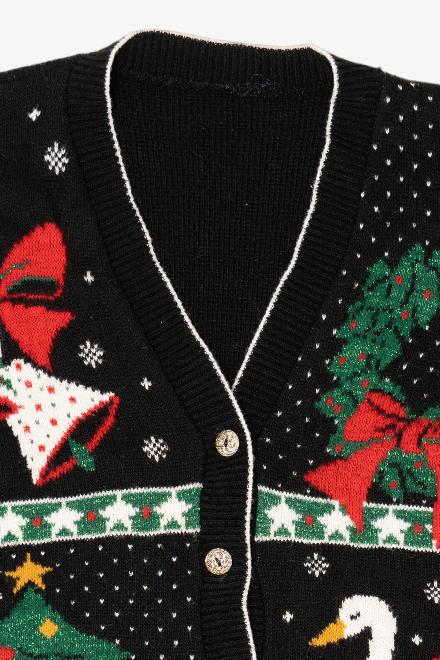 Vintage Black Unknown Ugly Christmas Cardigan (1980s)