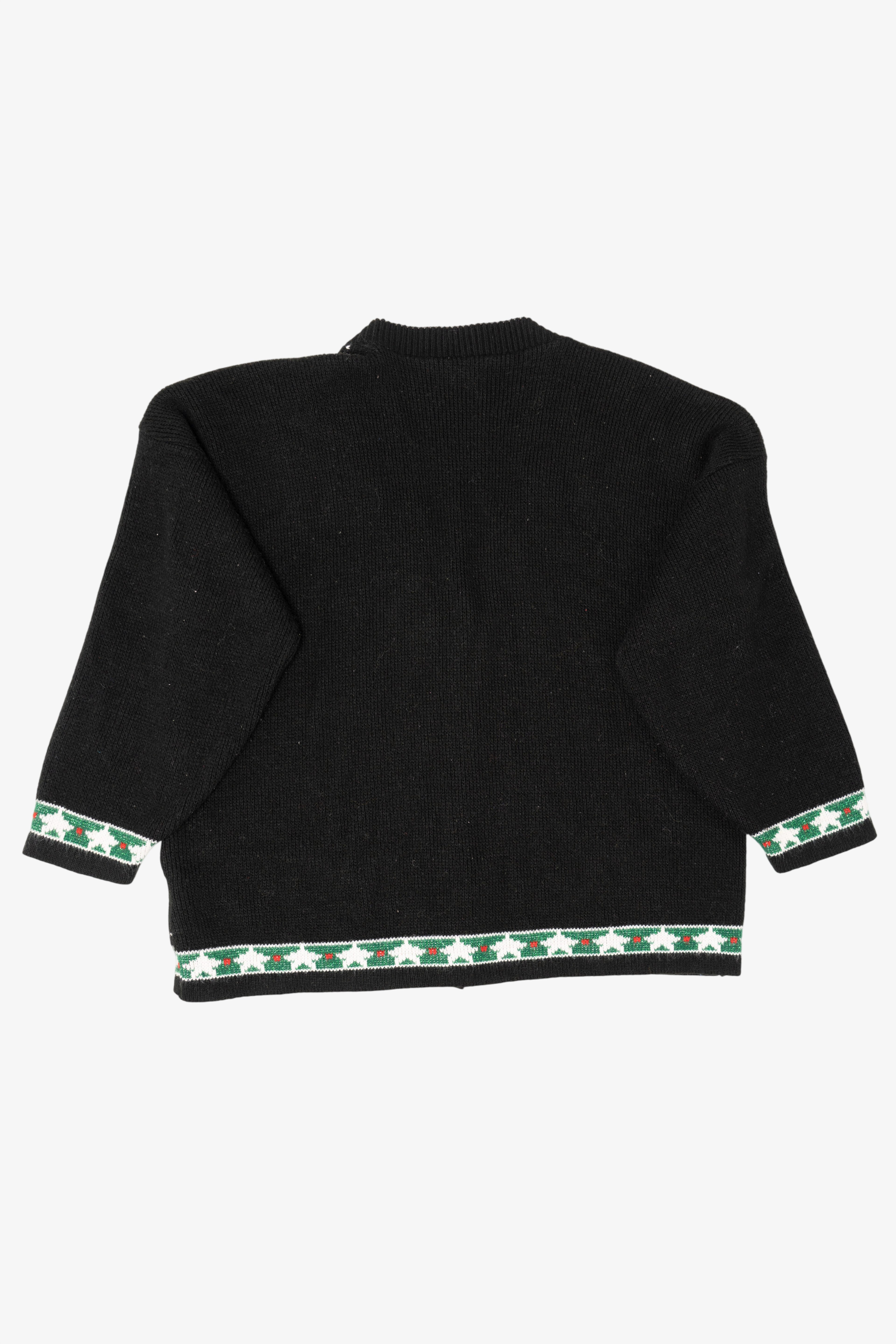 Vintage Black Unknown Ugly Christmas Cardigan (1980s)