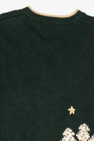 Vintage Hand Embroidered Dark Green Christopher & Banks Landscape Cardigan (1990s)