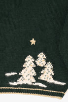 Vintage Hand Embroidered Dark Green Christopher & Banks Landscape Cardigan (1990s)