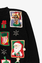 Vintage Black Yarnworks Rudolph Reindeer Ugly Christmas Cardigan (1990s)
