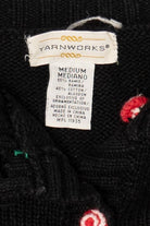 Vintage Black Yarnworks Rudolph Reindeer Ugly Christmas Cardigan (1990s)