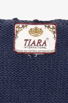 Vintage Navy Blue Tiara Ugly Christmas Cardigan (1990s)
