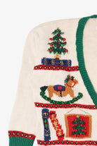 Vintage White Marisa Christina Toys Ugly Christmas Cardigan (1990s)