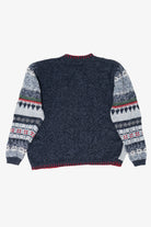 Vintage Navy Blue Heirloom Collectible Snowmen Christmas Cardigan (2000s)