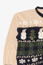 Vintage Beige Christopher & Banks Snowmen Ugly Christmas Cardigan (1990s)