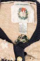 Vintage Beige Christopher & Banks Snowmen Ugly Christmas Cardigan (1990s)